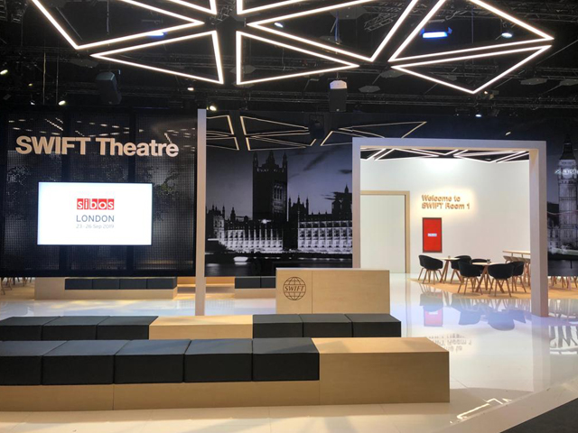 Exhbition Graphics at Swift Stand at Sibos 2019 in London